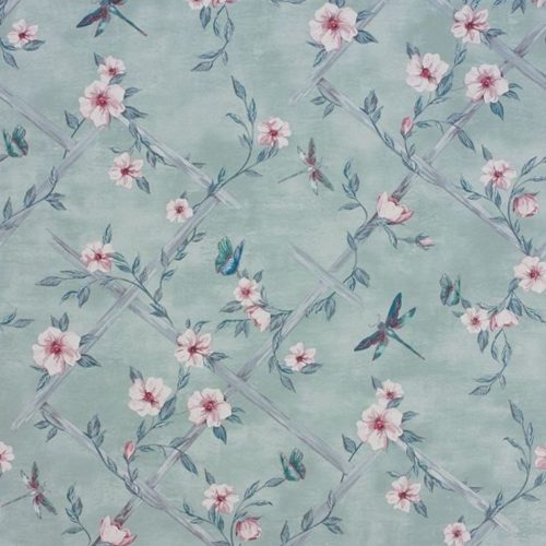 Rosanna Trellis Aqua-Teal-Blush W7145-02